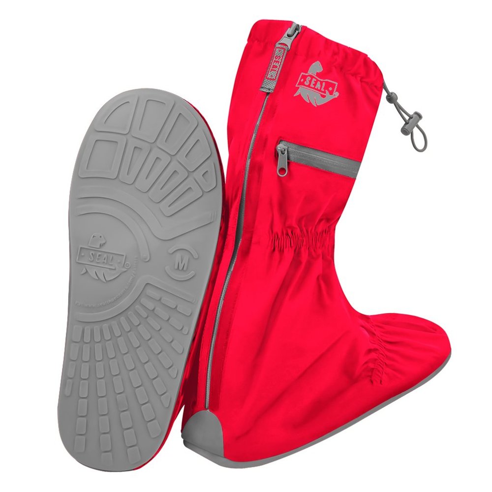 Reusable Waterproof Shoe Cover - Red/Gray